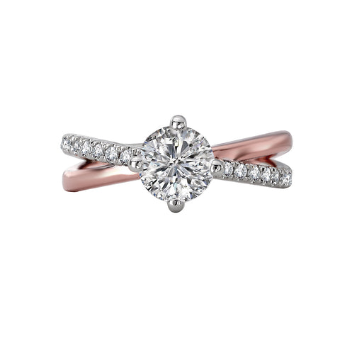 14kt Two-Tone Diamond Semi Mount Engagement Ring