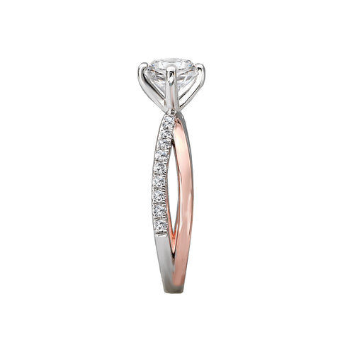 14kt Two-Tone Diamond Semi Mount Engagement Ring