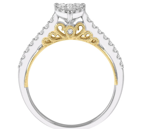 14kt White And Yellow Gold 0.75cttw Pear Shaped Halo Engagement Ring
