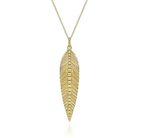 14kt Yellow Gold Gold Leaf Pendant