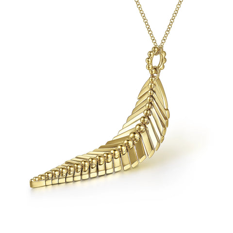 14kt Yellow Gold Gold Leaf Pendant