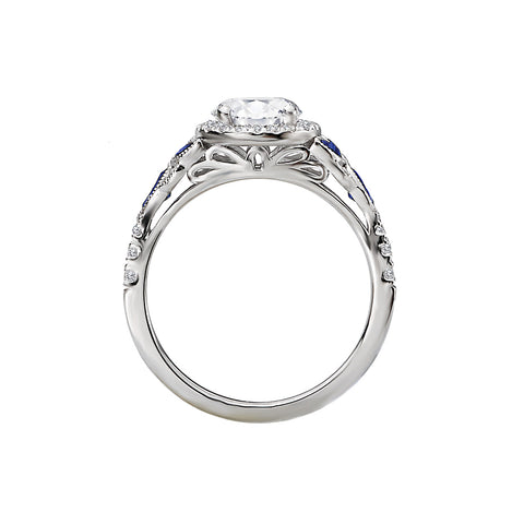 14kt Sapphire and Diamond Semi Mount Ring