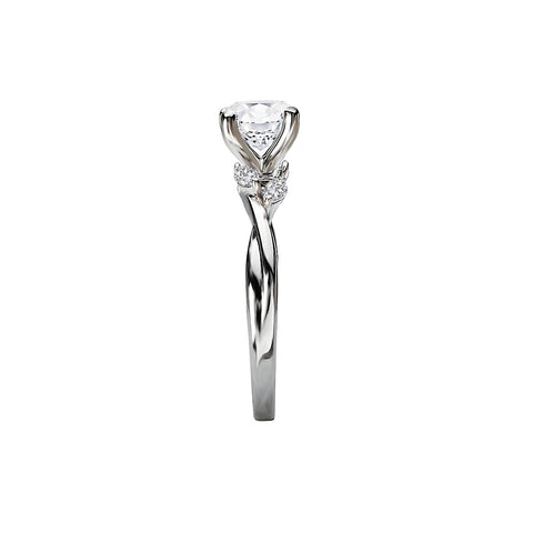 14kt Diamond Leaves Semi Mount Engagement Ring