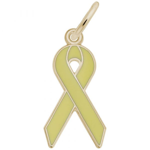 10kt Yellow Gold Support Our Troops Ribbon Charm