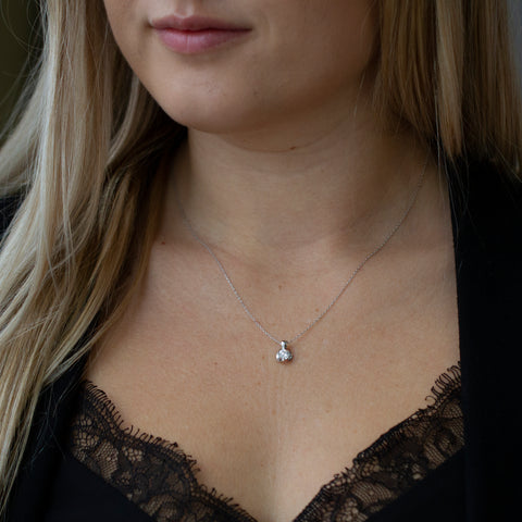 14kt White Gold Mezzaluna 0.41ct Canadian Diamond Pendant