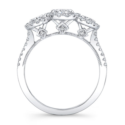 14kt White Gold 0.98cttw Oval Halo Ring