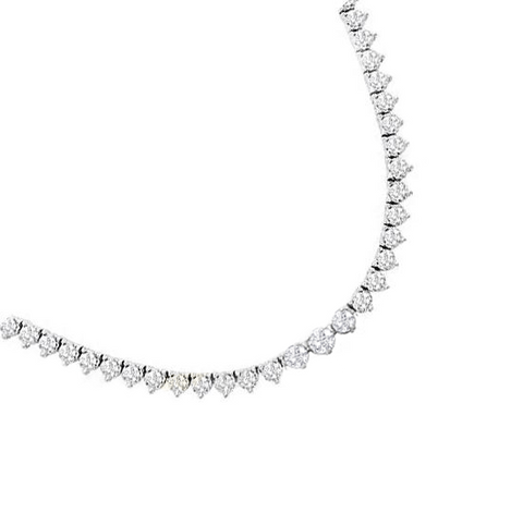 14kt White Gold 5.00cttw Graduate Diamond Necklace