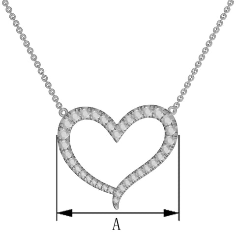 18" Silver Fashion Heart Necklace