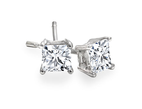Princess Cut 0.25cttw Canadian Diamond Stud Earrings