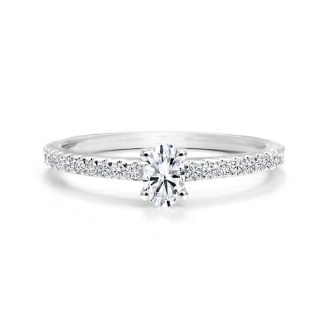 14kt White Gold 0.83cttw Oval Canadian Diamond Engagement Ring