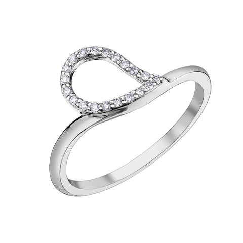 10kt White Gold Teardrop Diamond Ring