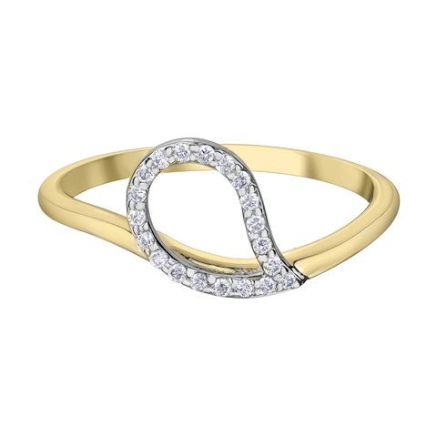 10kt Yellow Gold Teardrop Diamond Ring