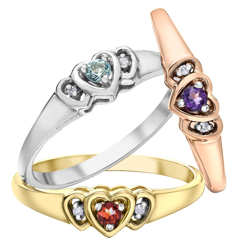 10kt White Gold Aquamarine and Diamond Heart Shaped Ring