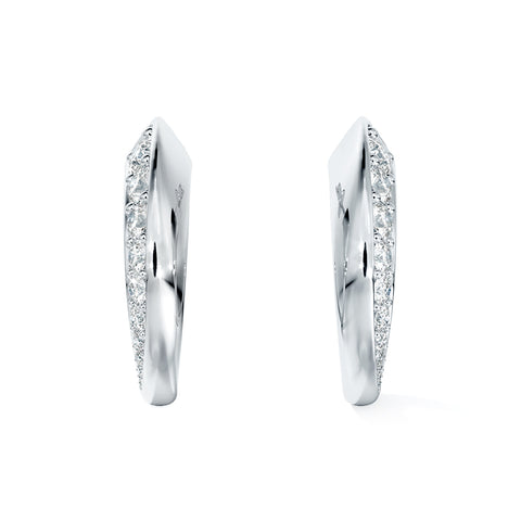 14kt White Gold De Beers Forevermark 0.79cttw Avaanti Pavé Hoops