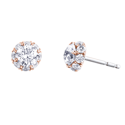 14kt Rose Gold 1.52cttw Canadian Diamond Stud Earrings