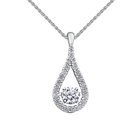 14kt White Gold 1.12cttw Canadian Diamond Pendant