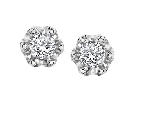 10kt White Gold Diamond Studs