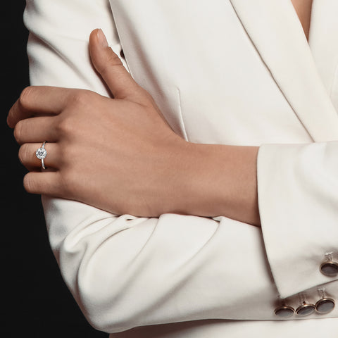 Micaela's Hidden Halo Bezel Set Engagement Ring