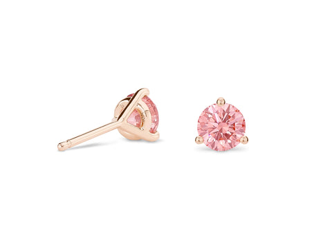 14kt Rose Gold 1.00cttw Lab-Grown Pink Diamond Studs