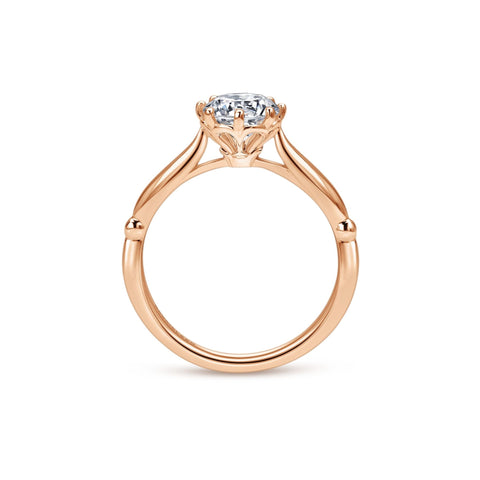 14kt Rose Gold Round Solitaire Semi Mount