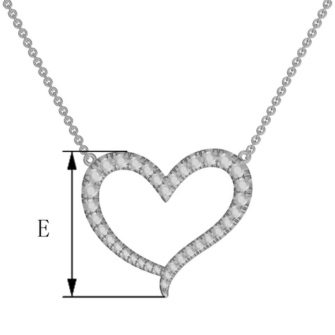 18" Silver Fashion Heart Necklace