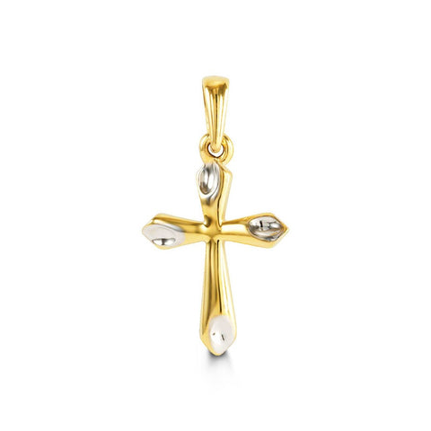 10kt Yellow And White Gold Cross
