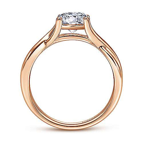 14kt Rose Gold Twisted Solitaire Semi Mount
