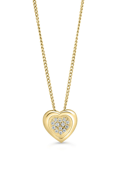 10kt Yellow Gold Diamond Pave Heart Pendant