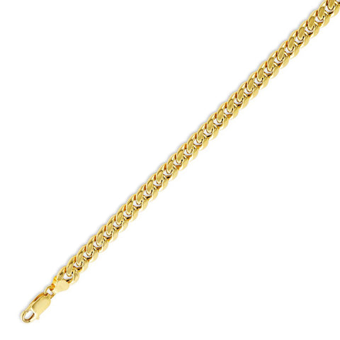 10kt Yellow Gold 7.60mm Wide Semi-Hollow Cuban Chain in 24"