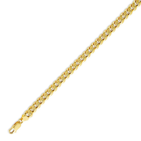 10kt Yellow Gold 5.50mm Wide Semi-Hollow Cuban Chain 20-inch