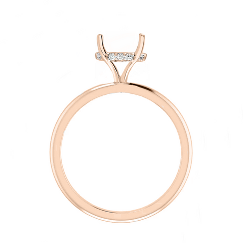 14kt Rose Gold Round Hidden Halo Semi Mount