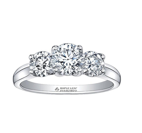 18kt Maple Leaf Diamonds 1.02cttw Three Stone Ring