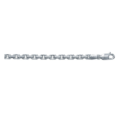 10kt White Gold Solid Flat Side Cable Chain in 22"
