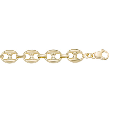 10kt Yellow Gold 10mm Hollow Puff Gucci Link Chain in 24"
