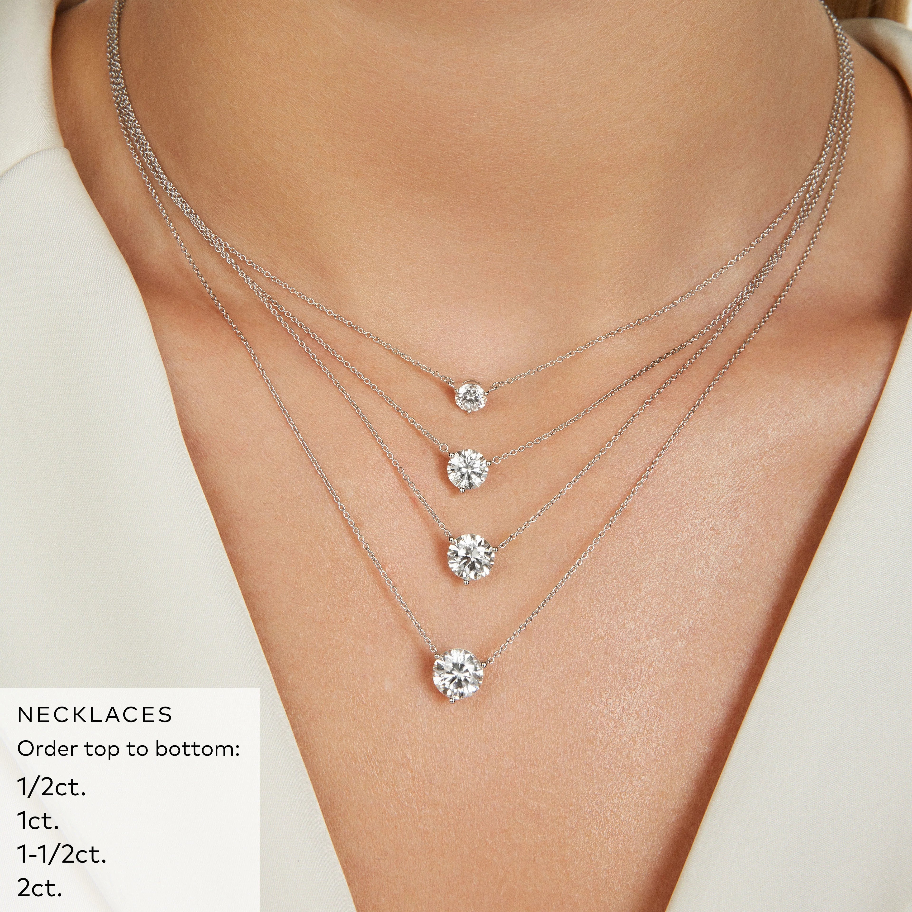 Naked Solitaire Diamond Necklace 1ct – Steven Singer Jewelers