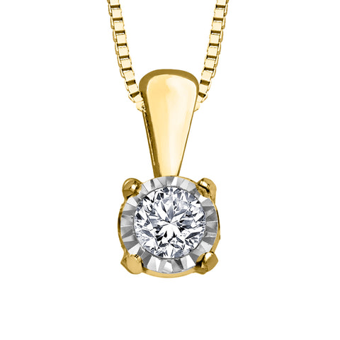 10kt Yellow Gold Solitaire Diamond Pendant