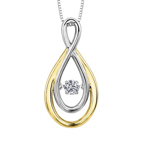 10kt Gold Two-Tone Pulse Diamond Pendant