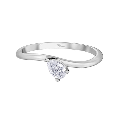 10kt White Gold 0.23ct Pear Canadian Diamond Ring