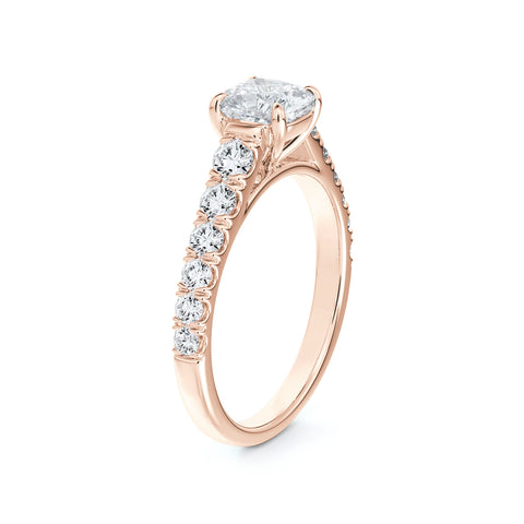 Portfolio Cushion Diamond Engagement Ring with Diamond Band