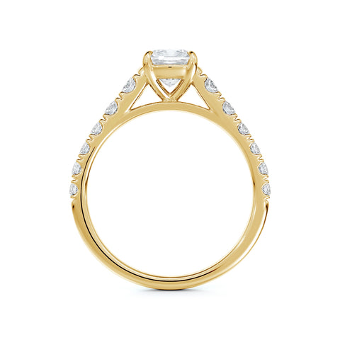 Portfolio Cushion Diamond Engagement Ring with Diamond Shoulders
