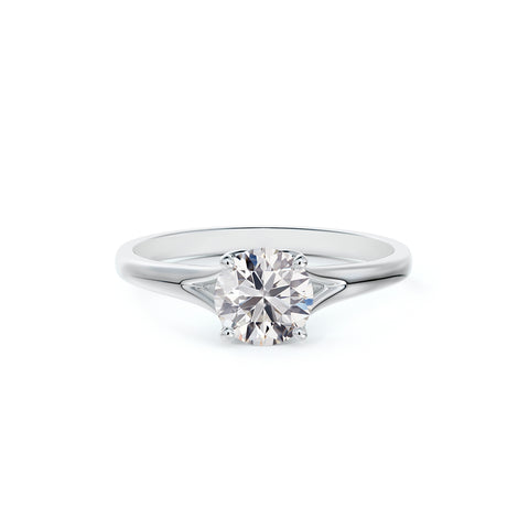 Portfolio Round Diamond Engagement Ring with Double Loop Basket