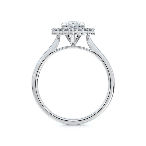 14kt White Gold 0.77cttw Pear Halo Engagement Ring