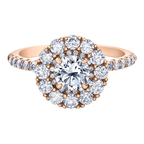 14kt Rose Gold 2.27cttw Canadian Diamond Halo Ring
