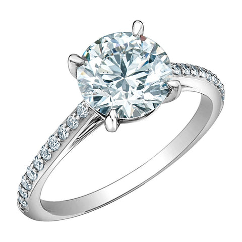 14kt White Gold 2.20cttw Lab-Grown Round Diamond Engagement Ring