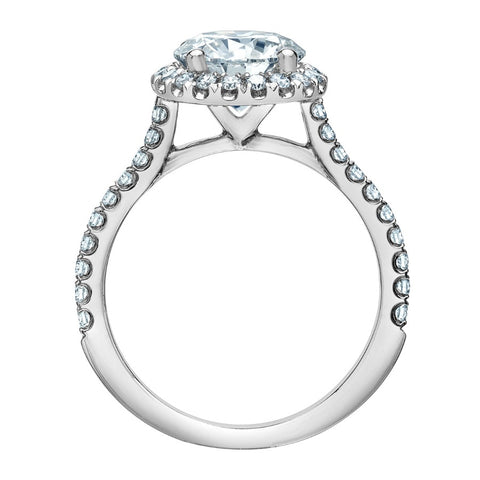 14kt White Gold 2.40cttw Lab-Grown Round Diamond Halo Engagement Ring