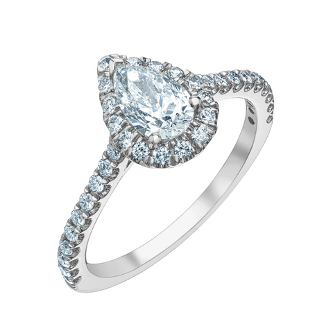 14kt White Gold 1.98cttw Lab-Grown Pear Diamond Engagement Ring