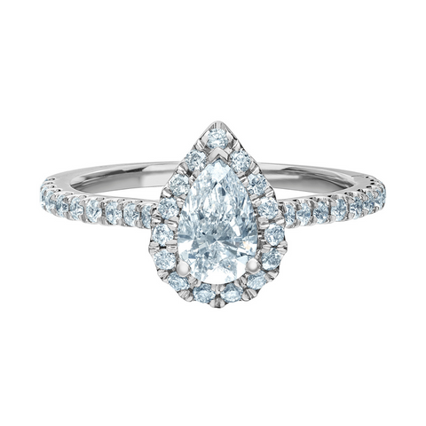 14kt White Gold 1.98cttw Lab-Grown Pear Diamond Engagement Ring