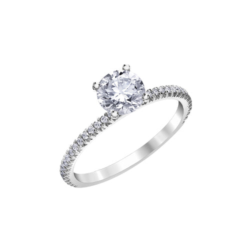 18kt White Gold 0.79cttw Round Canadian Diamond Engagement Ring