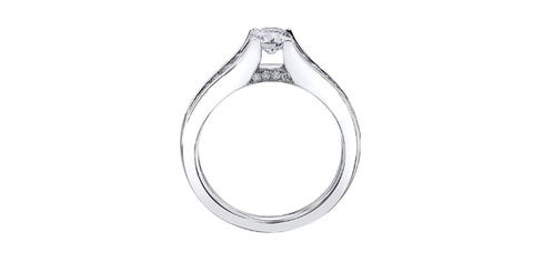 18kt White Gold 1.01cttw Engagement Ring with Round Canadian Center Diamond
