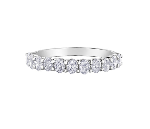 14kt White Gold 0.88cttw Oval Diamond Band